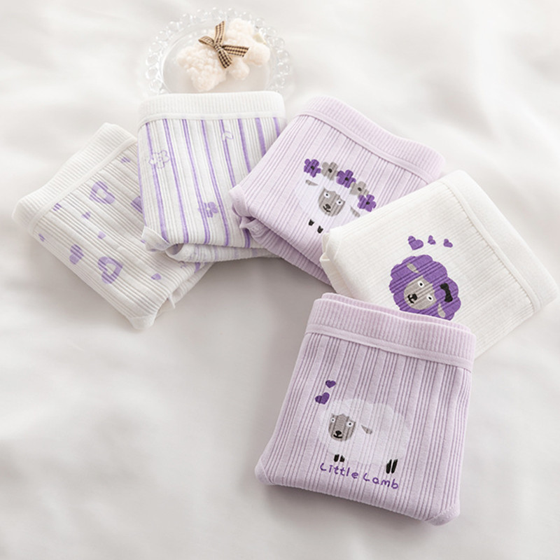 solar system lovely violet girl Cartoon Little Sheep student Middle-waisted lady Triangle pants wholesale pure cotton Underwear