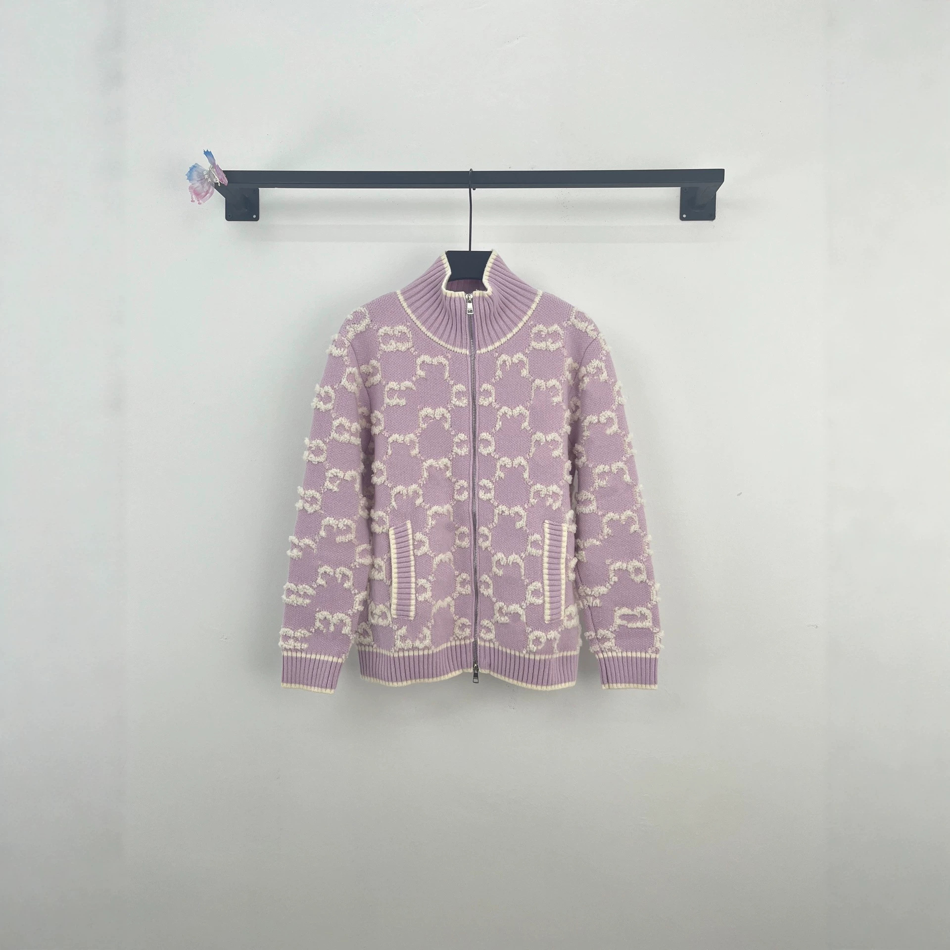 Gucci Zip Sweater Monogram Pink