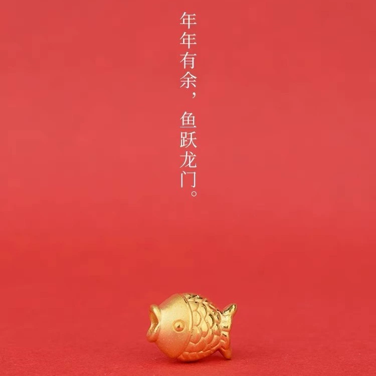 Браслет из чистого золота 999 пробы «Год изобилия», кулон-рыбка 3D, ожерелье, ракушка, золото, производитель, опт