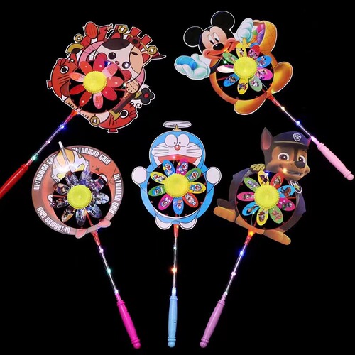 Children's creative cartoon luminous windmill glitter toys street stalls night market small gifts Yiwu supply wholesale