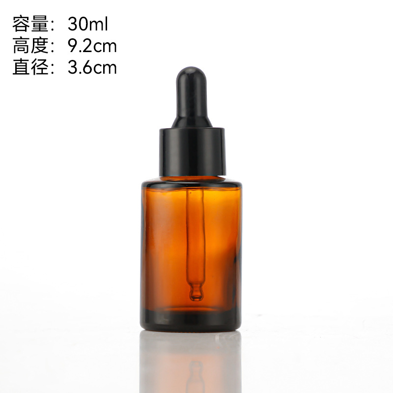 30ml; anillo negro + gotero de cabeza de vinilo + botella de té; vidrio