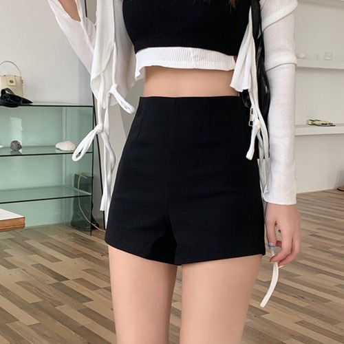 Black base shorts for summer women's outerwear, anti-scandal safety shorts, invisible shorts, spicy girls, high-waisted A-line shorts, small figures