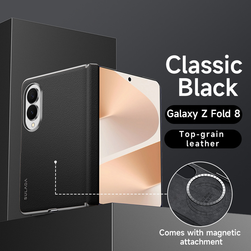 Genuine first-layer cowhide Samsung Zfold8 magnetic phone case SULADA ultimate protection cover for fold8ultra Genuine first-layer cowhide Samsung Zfold8 magnetic phone case SULADA ultimate protection cover for fold8ultra