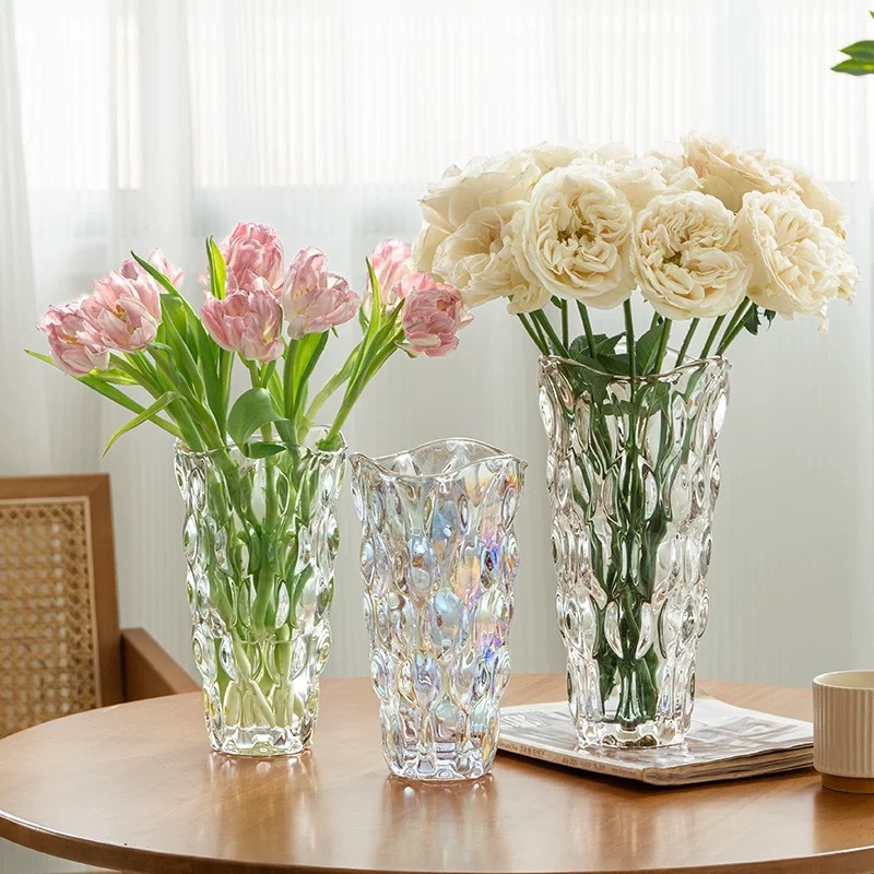 Estilo europeo simple cielo azul vidrio florero de alto aspecto hidropónico flor decoración original exportación diseñador independiente