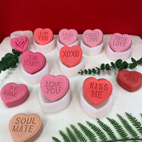 Cross-border new product DIY Valentine's Day series three-dimensional love letter candle soap scented candle silicone mold