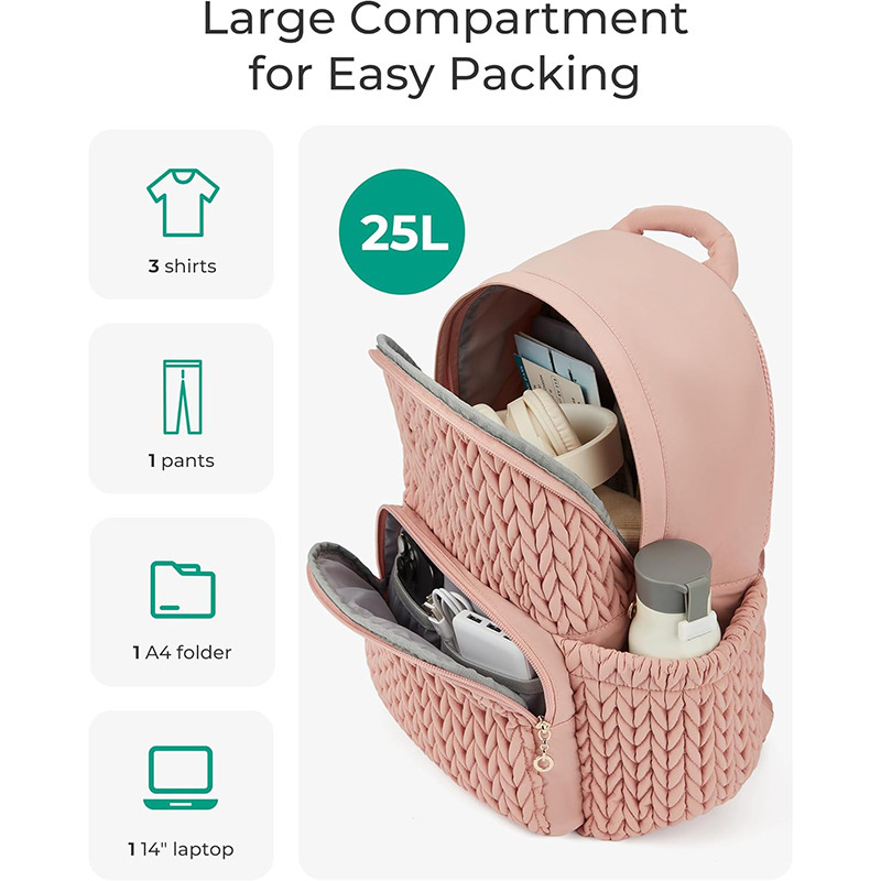 Nueva mochila para computadora portátil, mochila para computadora portátil de viaje ligera y esponjosa, mochila de ocio, mochila escolar de moda