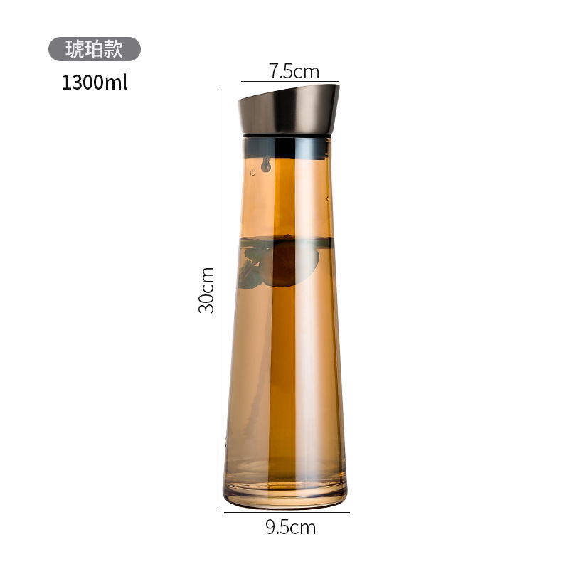 Hervidor frío resistente a altas temperaturas de vidrio para amarrar hervidor de agua frío de gran capacidad grueso a prueba de explosiones