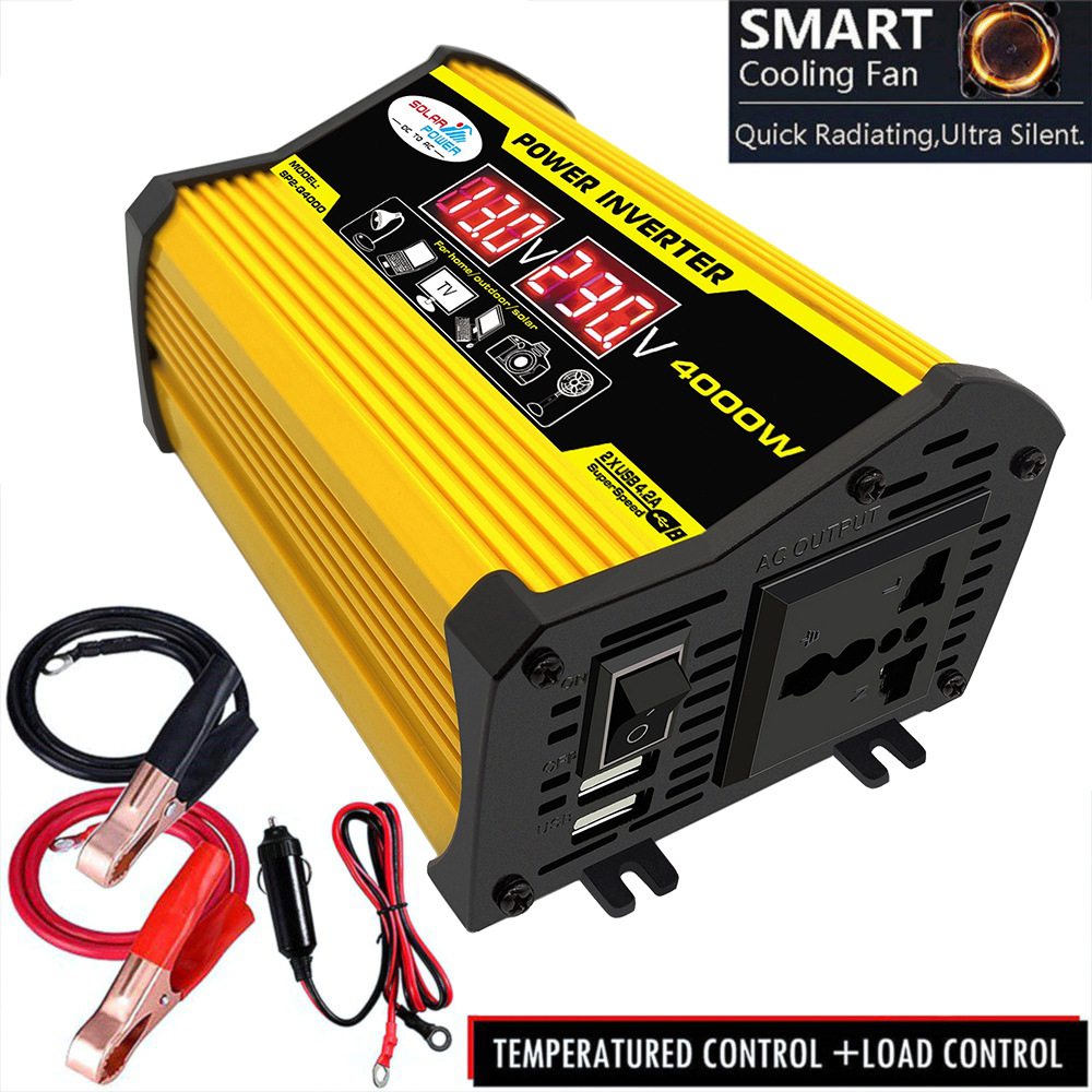 厂家直销智能车载逆变器Power inverter4000W DC12V转AC220V 110V