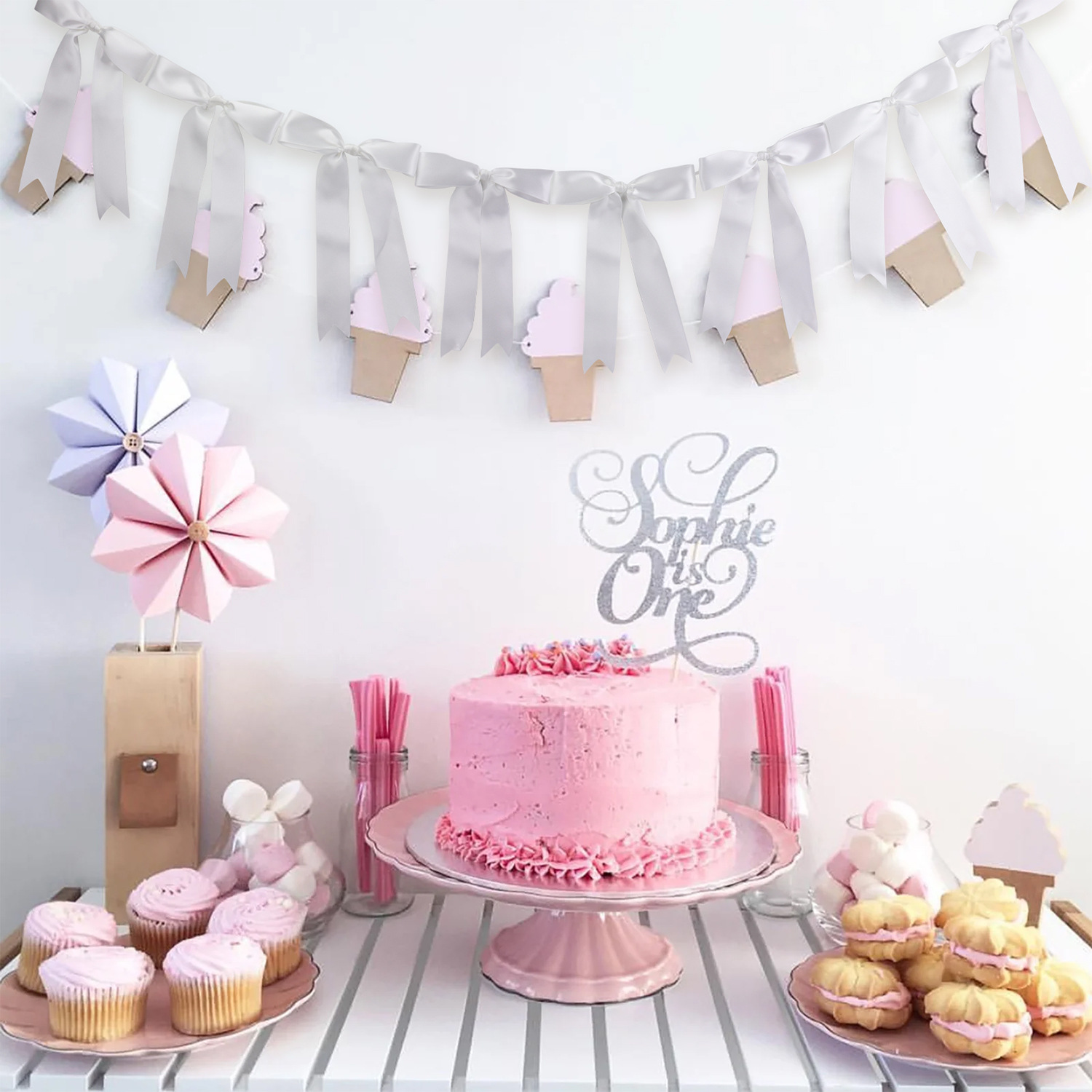 Ballet transfronterizo estilo cinta arco tirar de la flor cumpleaños Día de San Valentín Día de la madre diseño de fondo accesorios banner