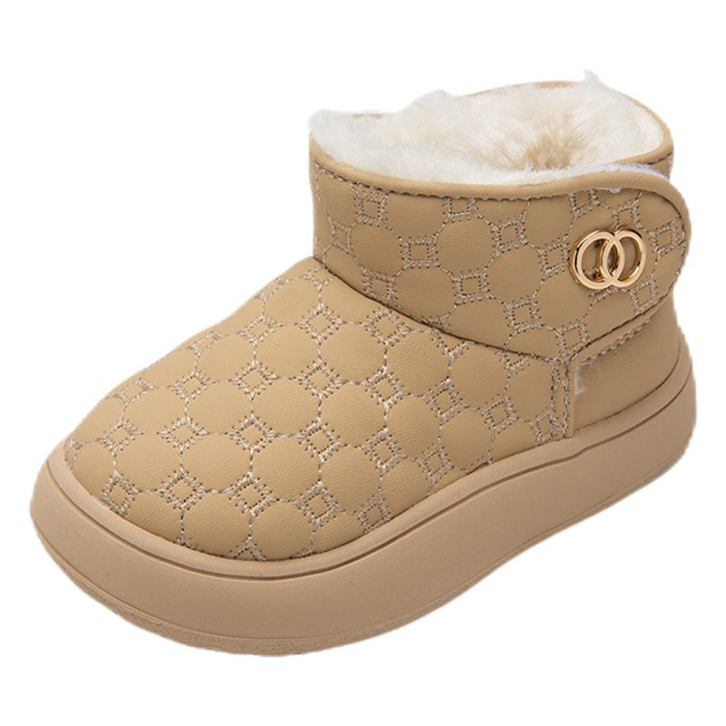 Новые модные зимние детские сапоги 2025 года, утепленные флисом, в корейском стиле, для малышей, толстые хлопковые сапоги, зимние сапоги для девочек