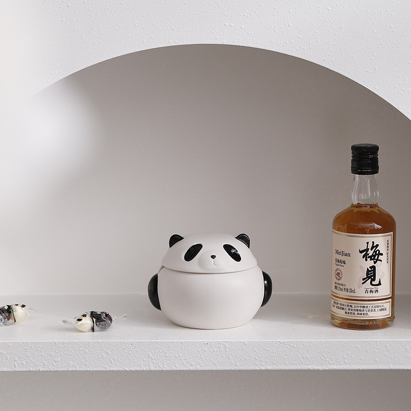 원래 팬더 재떨이 창조적 인 성격 트렌드 거실 사무실 높은 감각 안티 그레이 세라믹 중국 로고