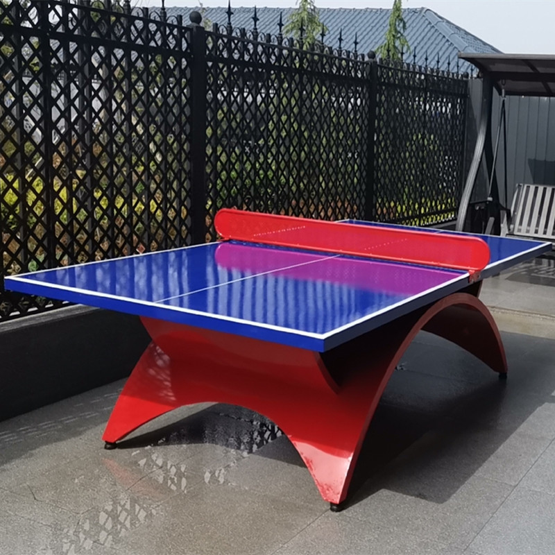 Foldable ping pong table for home use, training ping pong table, outdoor ping pong table for parks and residential areas, large rainbow design.