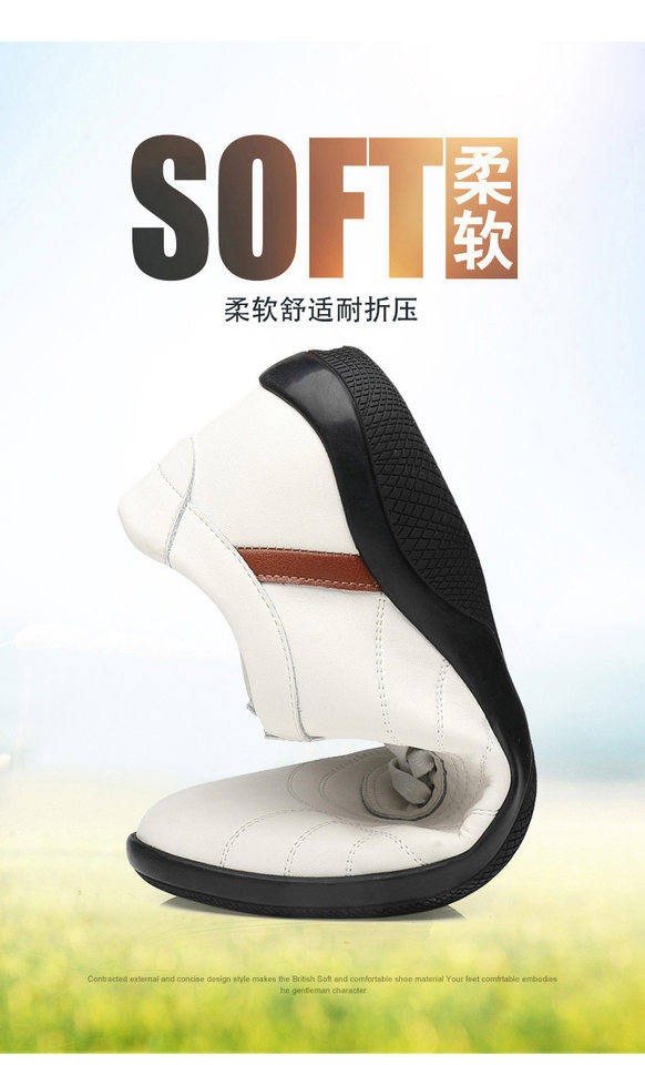 Giày thể thao nam da bò thoáng khí, giày lười đa năng phong cách casual, đế cao 2,5 cm — GX2385 màu trắng, GX2385 màu xám, GX2385 màu đen chi tiết 8