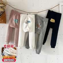 女童加绒打底裤秋冬儿童裤子宝宝婴儿保暖裤加厚外穿连裤袜一体绒
