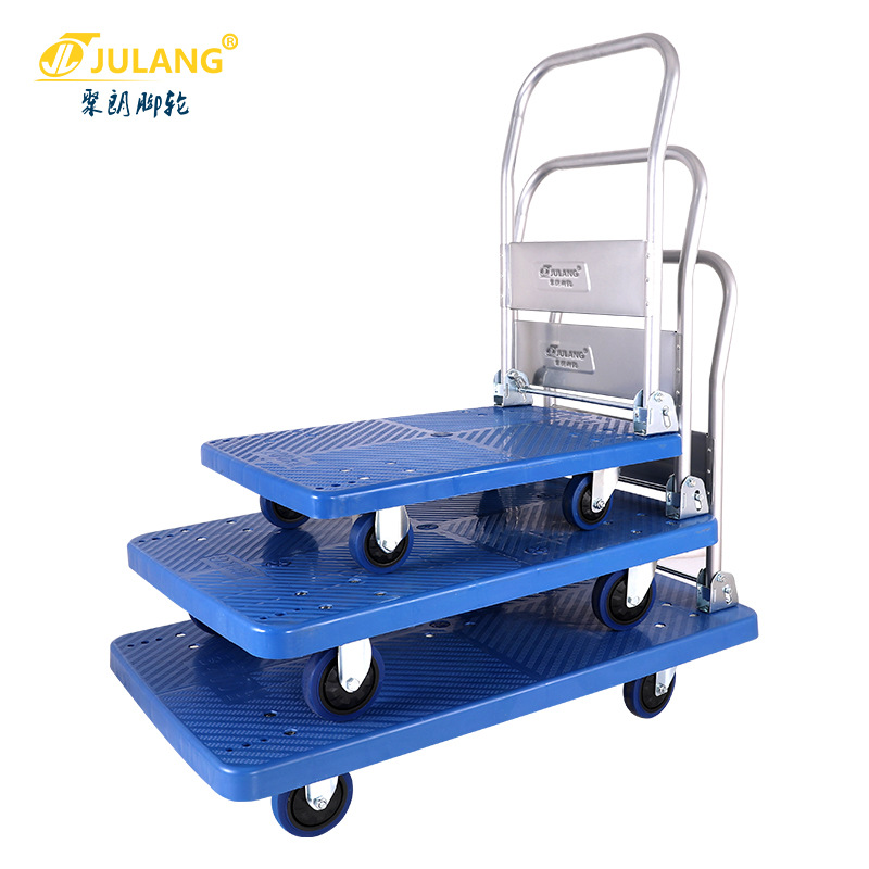 Triciclo silencioso grueso carro plano doméstico carro plegable carro de transporte carro de mano carro de tracción remolque pequeño