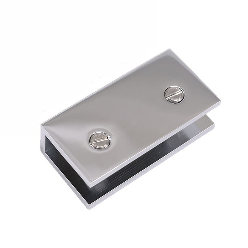 Clip de vidrio de cobre completo Clip de placa de capa sin agujero Clip de vidrio de fijación de vidrio de soporte de ranura en U grueso Clip de vidrio de baño