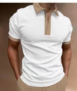 Deportes de verano para hombres, solapa suelta transpirable, cremallera de manga corta, chaqueta de polo, camisa POLO de todo fósforo, impresión 3D de moda