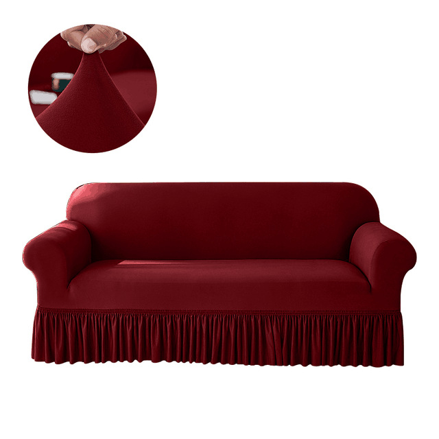 Milk silk skirt wine red