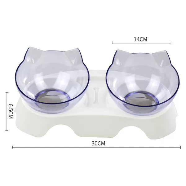 Cat double bowl white