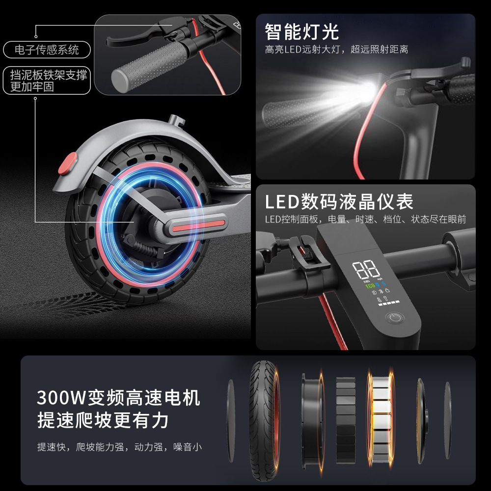 8.5inch Cross-Border Electric Scooter Portable Adult Aluminum Alloy Foldable Two-Wheeled Mobility Scooter Large Item