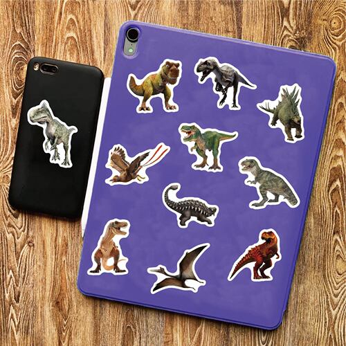 Jurassic dinosaur stickers 50 sheets waterproof removable cartoon suitcase skateboard computer children's dinosaur stickers