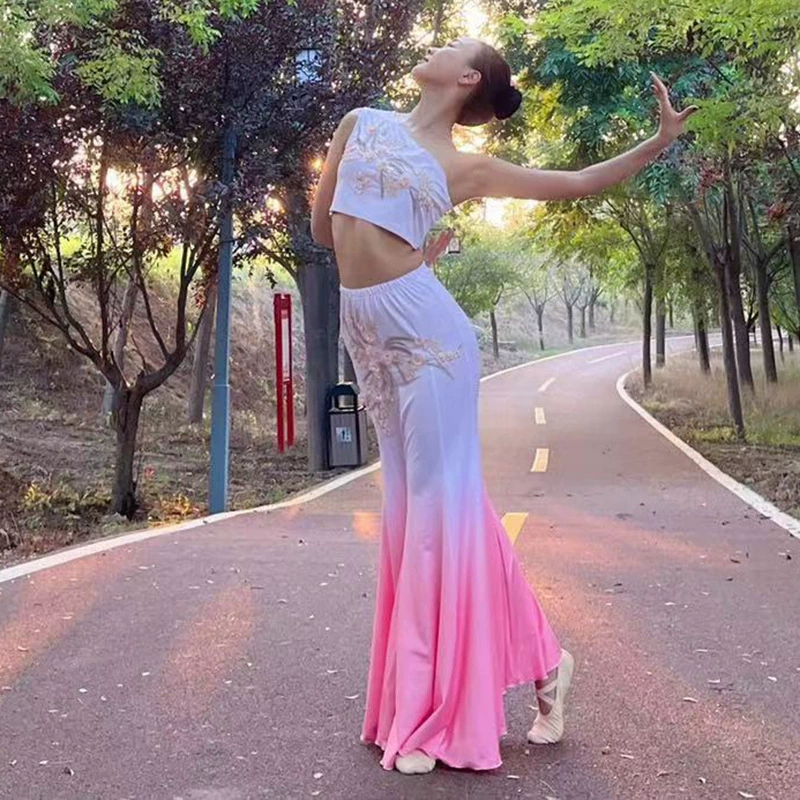 Dai Dance Костюм Женский костюм меньшинства Художественный экзамен Выступление Взрослый Павлин Танцевальная практика Юбка годе