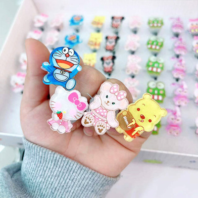 children Cartoon luminescence Ring lovely luminescence Finger Lights Puzzle children Ring Toys Little Girl Jewelry wholesale