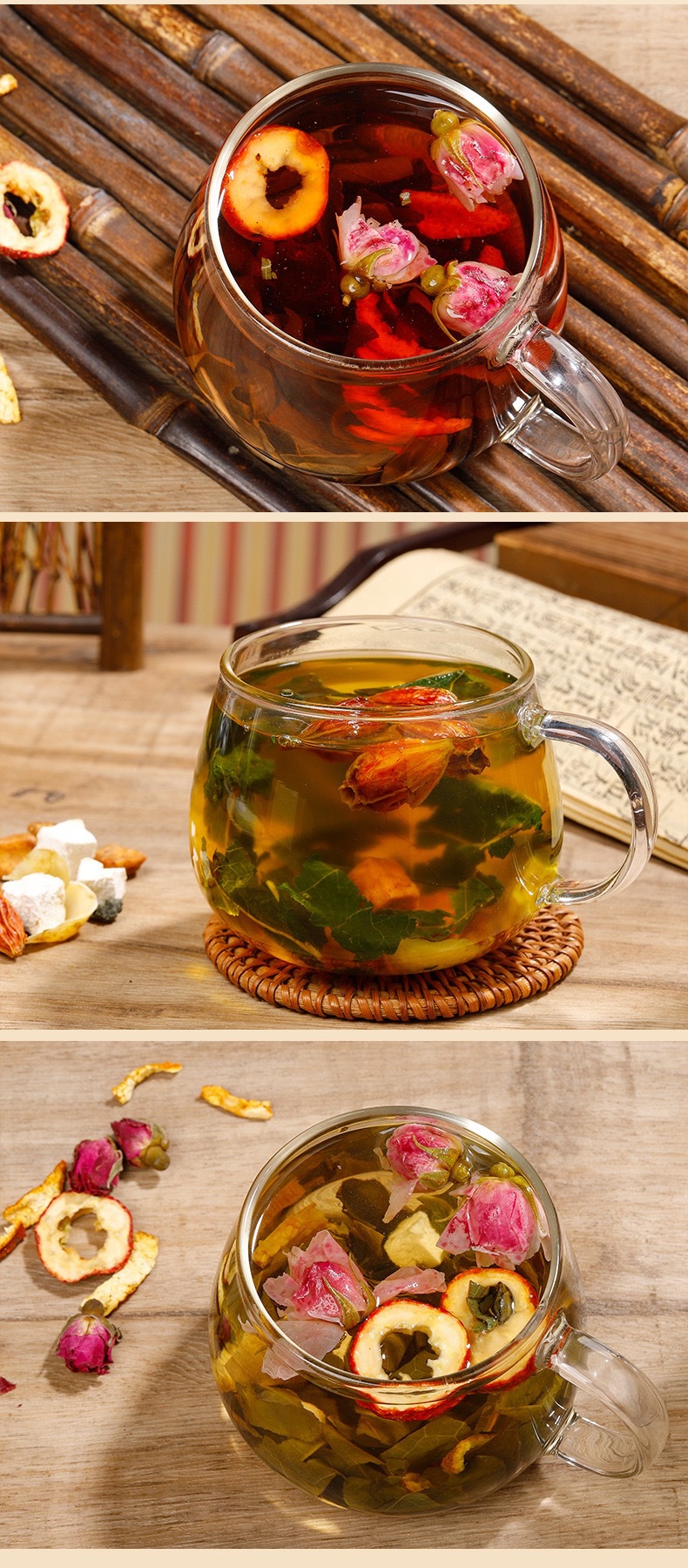 Wumei Shanzha Herbal Tea Blend 12g Cold Brew Bag Dark Plum Hawthorn Flower Tea preparation