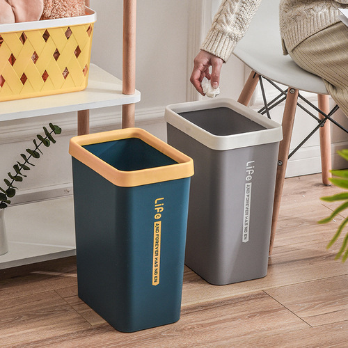 Home creative living room kitchen trash can small toilet bucket paper basket bathroom waste paper bucket without lid large trash can