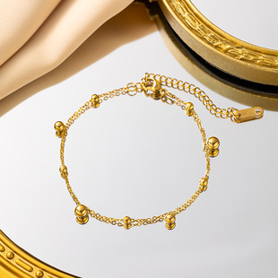 Universal sophisticated fashionable jewelry stainless steel, beaded bracelet, french style, simple and elegant design, does not fade