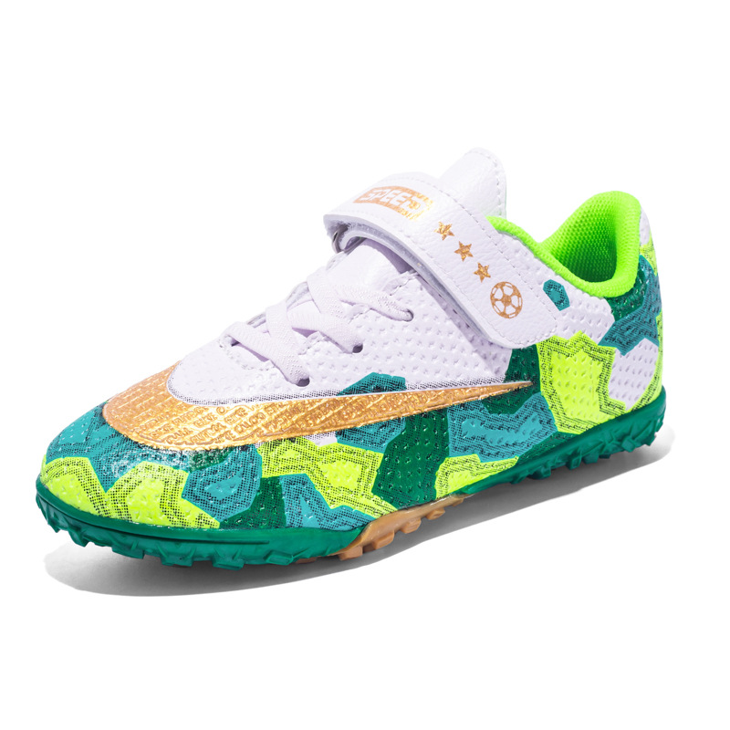 Scarpe da calcio transfrontaliere per bambini Scarpe da calcio sportive per allenamento con piede in pelle per studenti adolescenti con fibbia in velcro_voghion.com