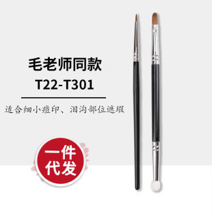 Teacher Mao's same t301 double-headed sponge head concealer brush precision t22 tear groove brush acne Mark makeup brush