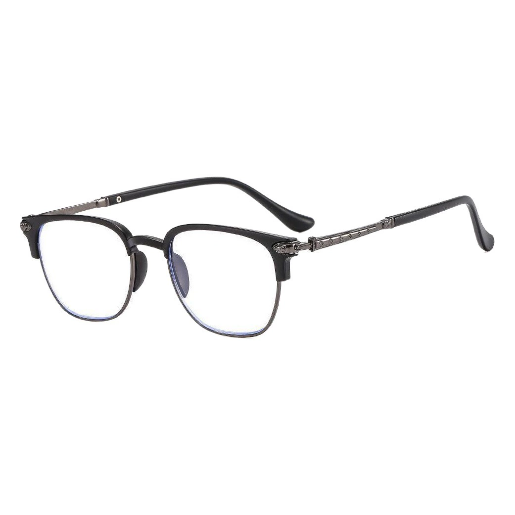 [Один кусок волос] Квадратная рамка для бровей Деловые мужские очки против Blu-ray очки для чтения