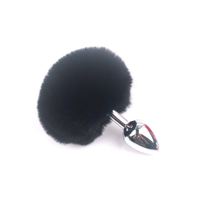 Black metal corked rabbit tail
