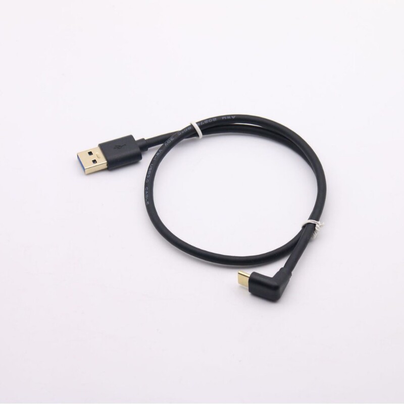 Elbow Type-C to Usb3.0 Fast Charging High-Speed Data Cable 3.1C Type Interface Side-Bent Straight Head Gold-Plated 10Gb