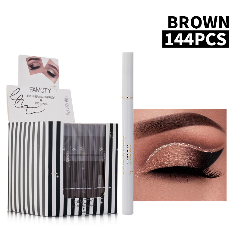 Color eyeliner FAMOTY non-blooming Eyeliner Liquid long-lasting quick-drying waterproof eyeliner lying silkworm pen Cosmetics Wholesale