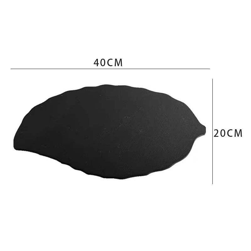 Japonés ins pizarra natural placa Placa de pizarra Placa de sushi Placa de piedra negra Placa de forma de hoja