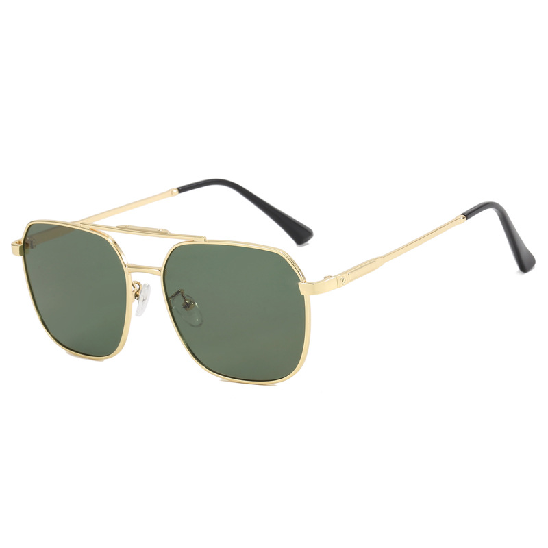 New fashion personality wear with metal double beam sunglasses men trend simple wear with women decorative sunglasses