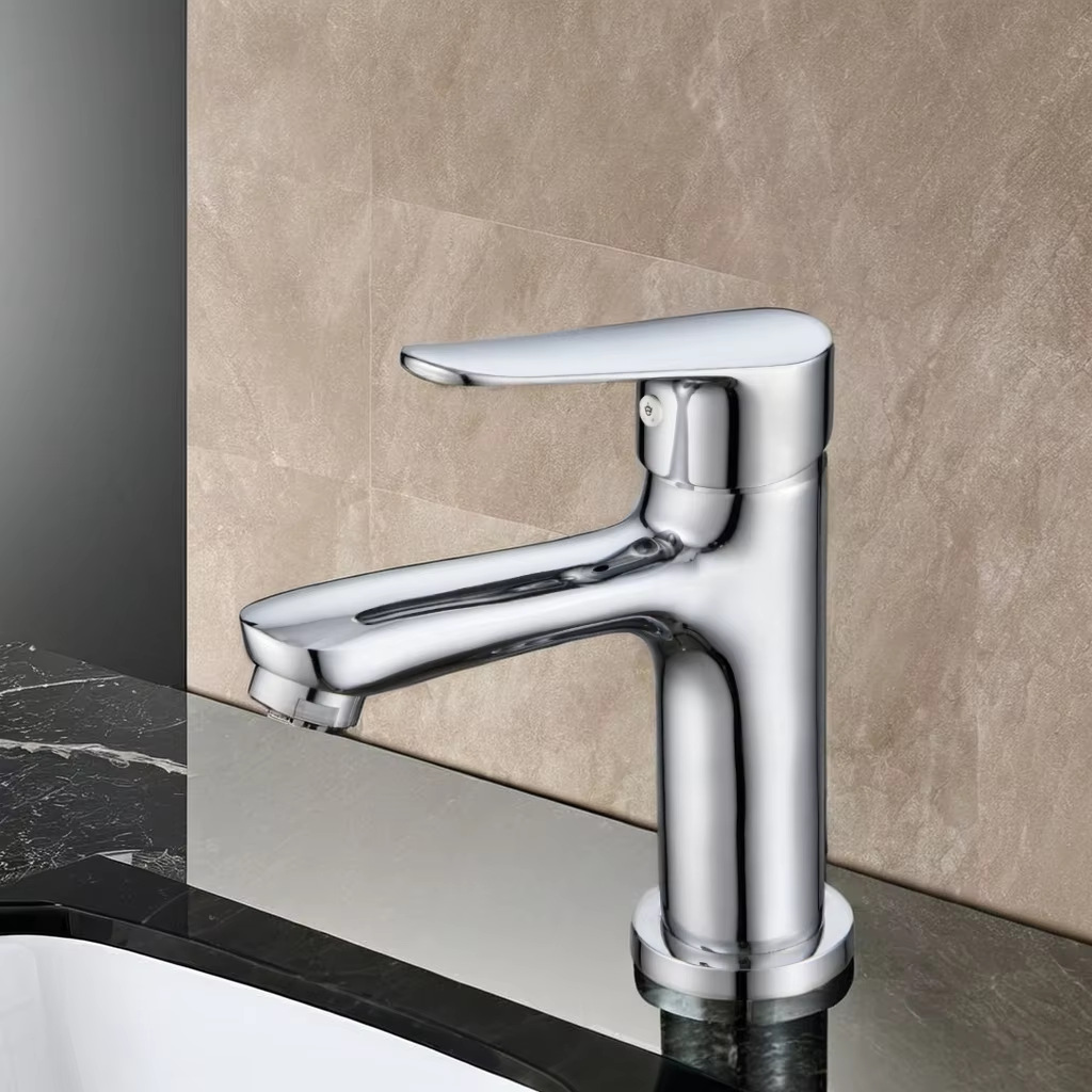 Fine copper single-hole hot and cold faucet basin faucet single-hole washbasin toilet basin faucet quick-opening faucet