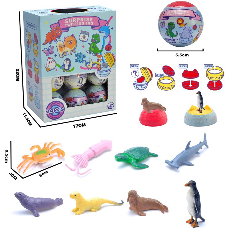 Juguetes transfronterizos de huevos para niños Simulación Animal Mundo Dinosaurios Huevos Dolores Mundo Modelo Ornamento Caja ciega lote