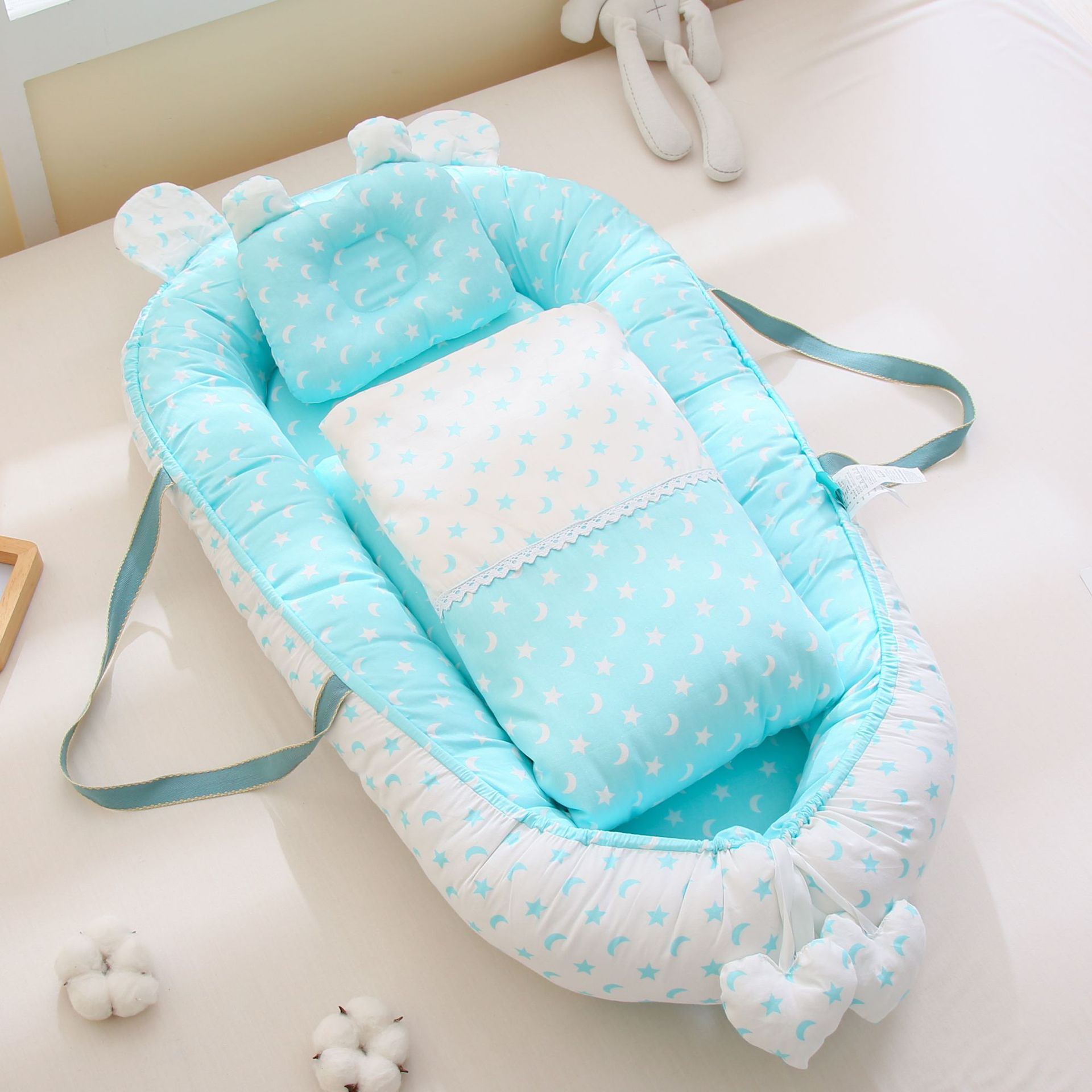 Cama portátil cama media cuna bebé móvil recién nacido pequeña cama biónica anti-escupir leche cama anti-presión