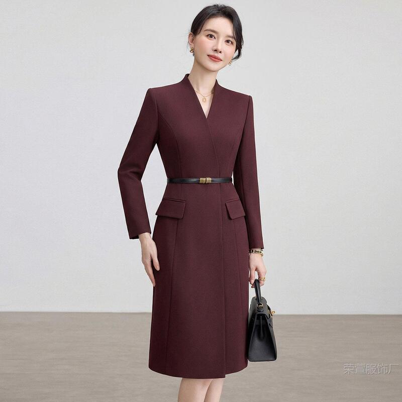 Ankora Red Dress Suit Skirt for Women, Suitable for Beauty Salon Receptionists, Hosts, Camera-Ready Teachers, and Versatile Workwear