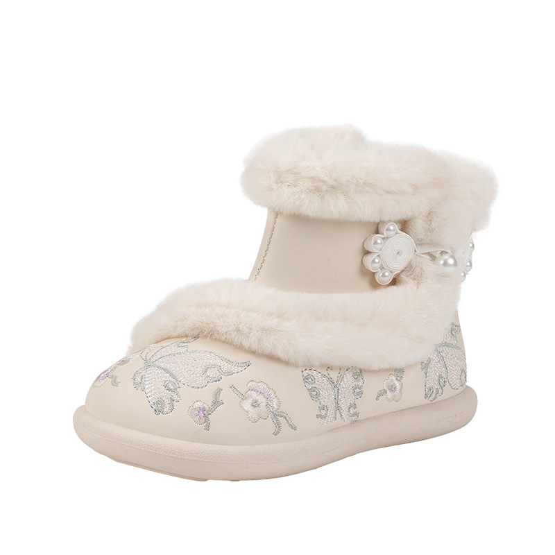 Girls Hanfu Shoes 2024 Winter New Children's Snow Boots Baby Antique…