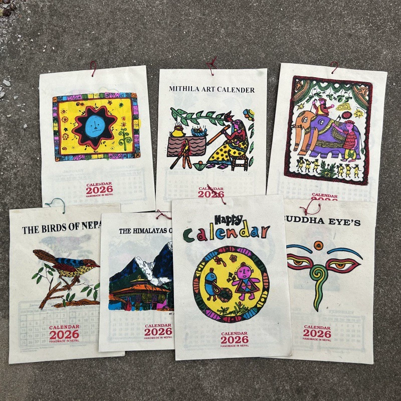 Nepalese Handmade Lokka Paper Xizang Paper Calendar Large 31*23 cm 2026 Wall Calendar Hanging Painting Accessories Indoor Nepalese Handmade Lokka Paper Xizang Paper Calendar Large 31*23 cm 2026 Wall Calendar Hanging Painting Accessories Indoor