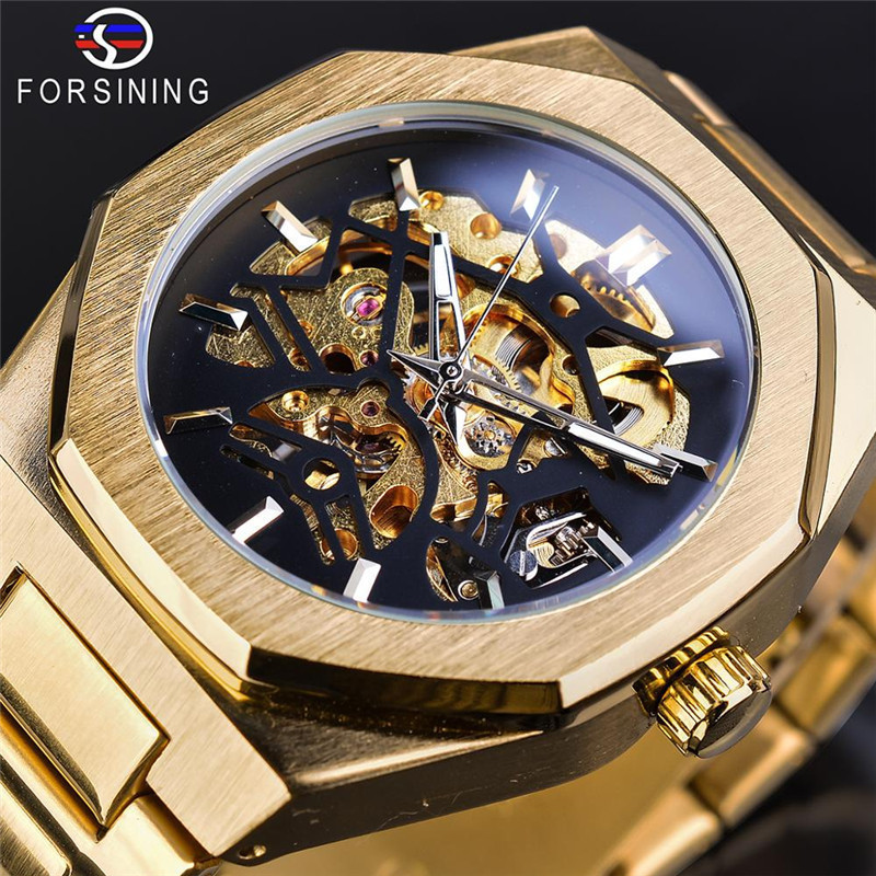 forsining Fucini 344 hollow mechanical fashion casual European and American style men's automatic mechanical watch