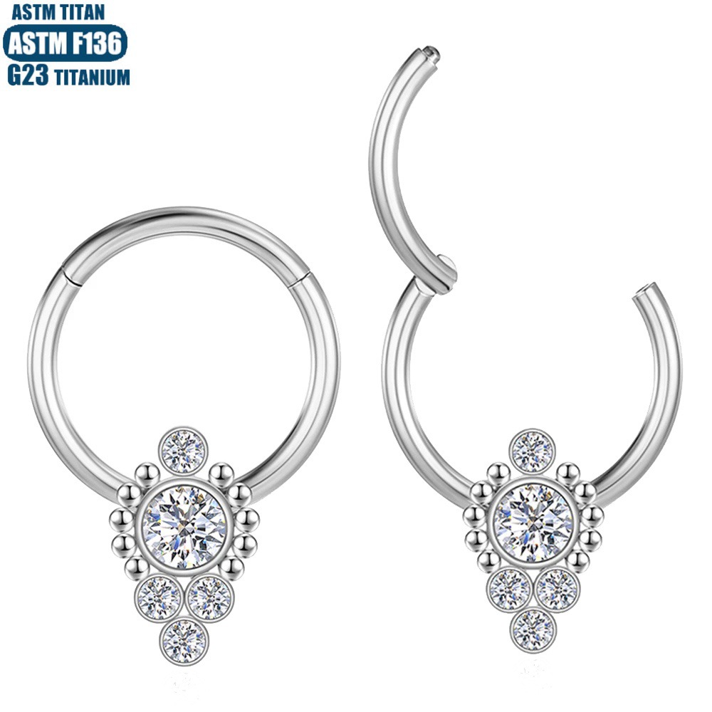 Pointed labret stud close-up product detail