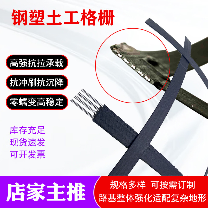钢塑土工格栅公路堤坝加固抗老化防沉降挡土路基稳固钢塑复合格栅
