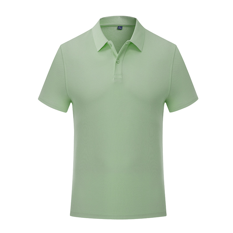 De gama alta 5A antibacteriano suave transpirable durable hombres de verano solapa de manga corta de color sólido de seda de morera Polo personalización