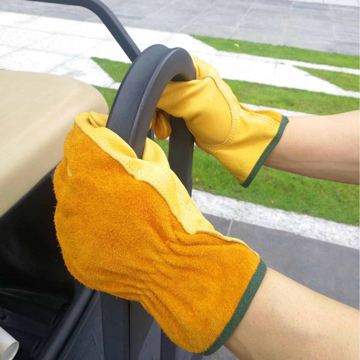 Guantes de equitación guantes de protección laboral transpirable antideslizante resistente al desgaste protección del sitio de construcción trabajo guantes de soldador de piel de vaca guantes de piel de vaca