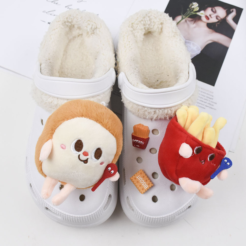 New French fries hamburger hole shoes accessories DIY shoe buckle shoe flower cloud shoe accessories pizza egg chicken leg creative New French fries hamburger hole shoes accessories DIY shoe buckle shoe flower cloud shoe accessories pizza egg chicken leg creative